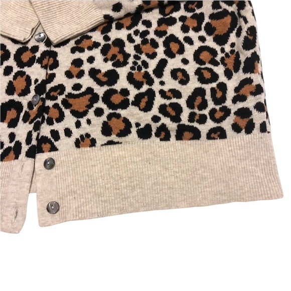 NWOT A NEW DAY 100% Cotton Leopard Cheetah Animal Print Knit Cardigan Sweater - Picture 12 of 16